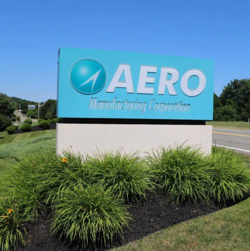 Outdoor sign of AERO Manufacturing Corp