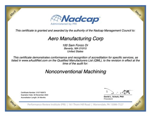 Nadcap Certificate Nonconventional Machining #192673