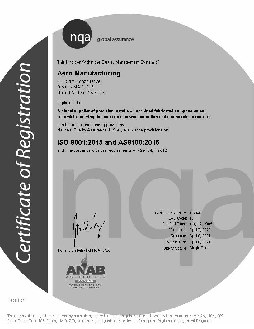 NQA Certificate 2024