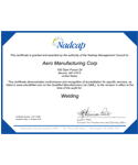Nadcap Certificate Welding